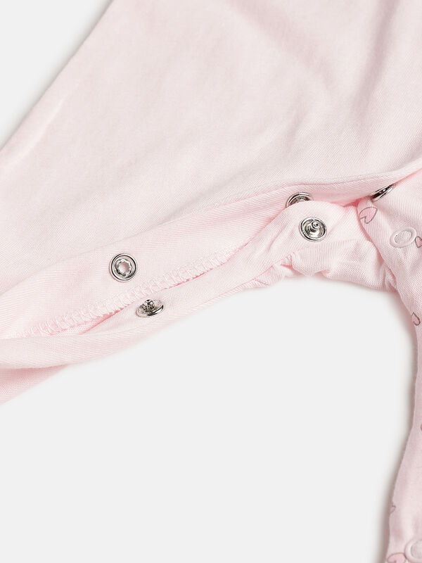 Girls Light Pink Knitted Front Opening Babysuit image number null